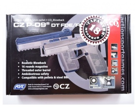 Пневматический пистолет ASG CZ P-09 DT-FDE пулевой blowback