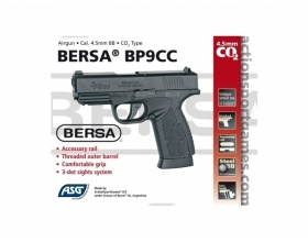 Пневматический пистолет ASG Bersa BP9CC blowback металл/серебро