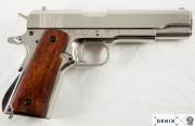 ММГ макет Пистолет Кольт-45 1911 г, DENIX DE-6312, хром, разборный