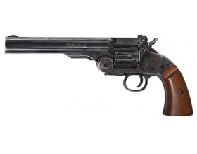Пневматический револьвер ASG Schofield-6 aging black, пулевой 