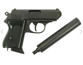 ММГ макет пистолет Вальтер PPK с глушителем (Германия, 1931 г) DENIX DE-1311
